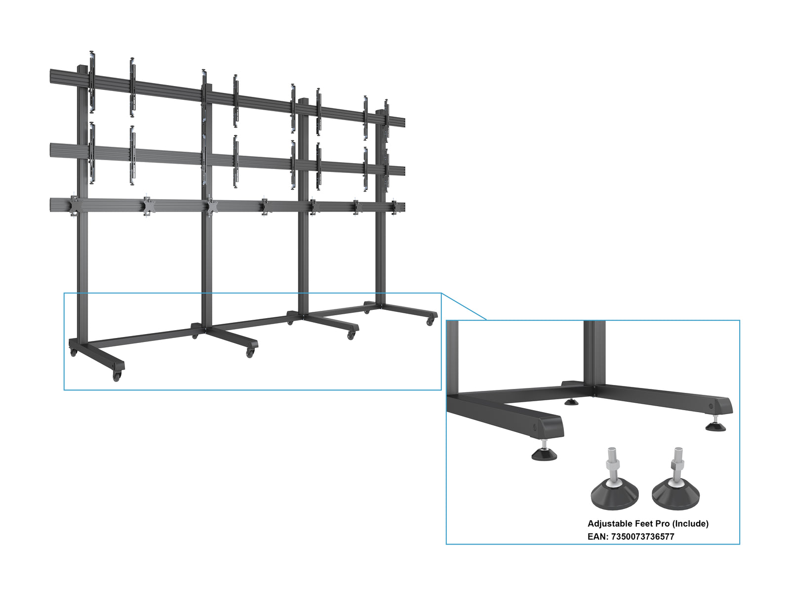Multibrackets MBF4x2Ux7 M Pro Floor Stand For 27"-65" Screens | 7350105216923