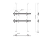 Multibrackets MBFC2UX2 M Pro 3m 4-Screen Floor to Ceiling Mount For 40"-65" Screens | 7350105216084