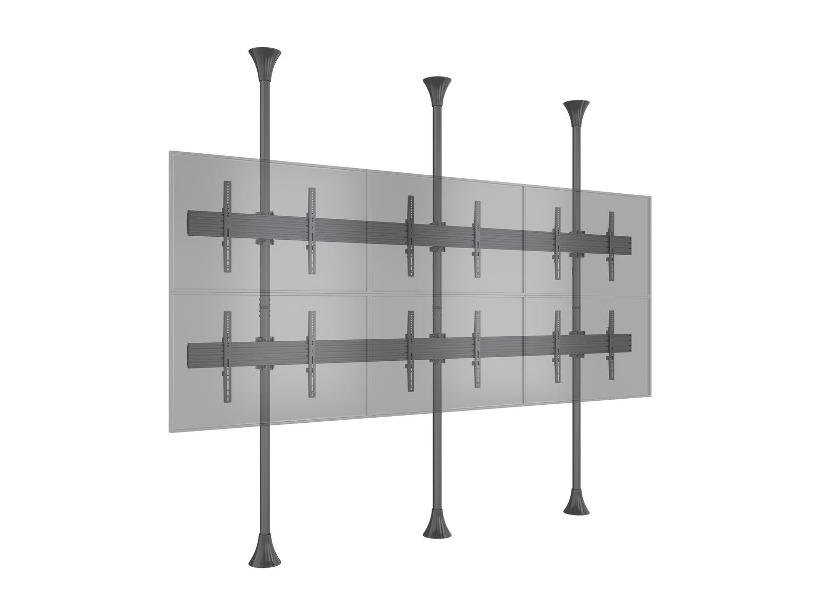 Multibrackets MBFC3UX2 M Pro 3m 6-Screen Floor to Ceiling Mount For 40"-65" Screens | 7350105216107