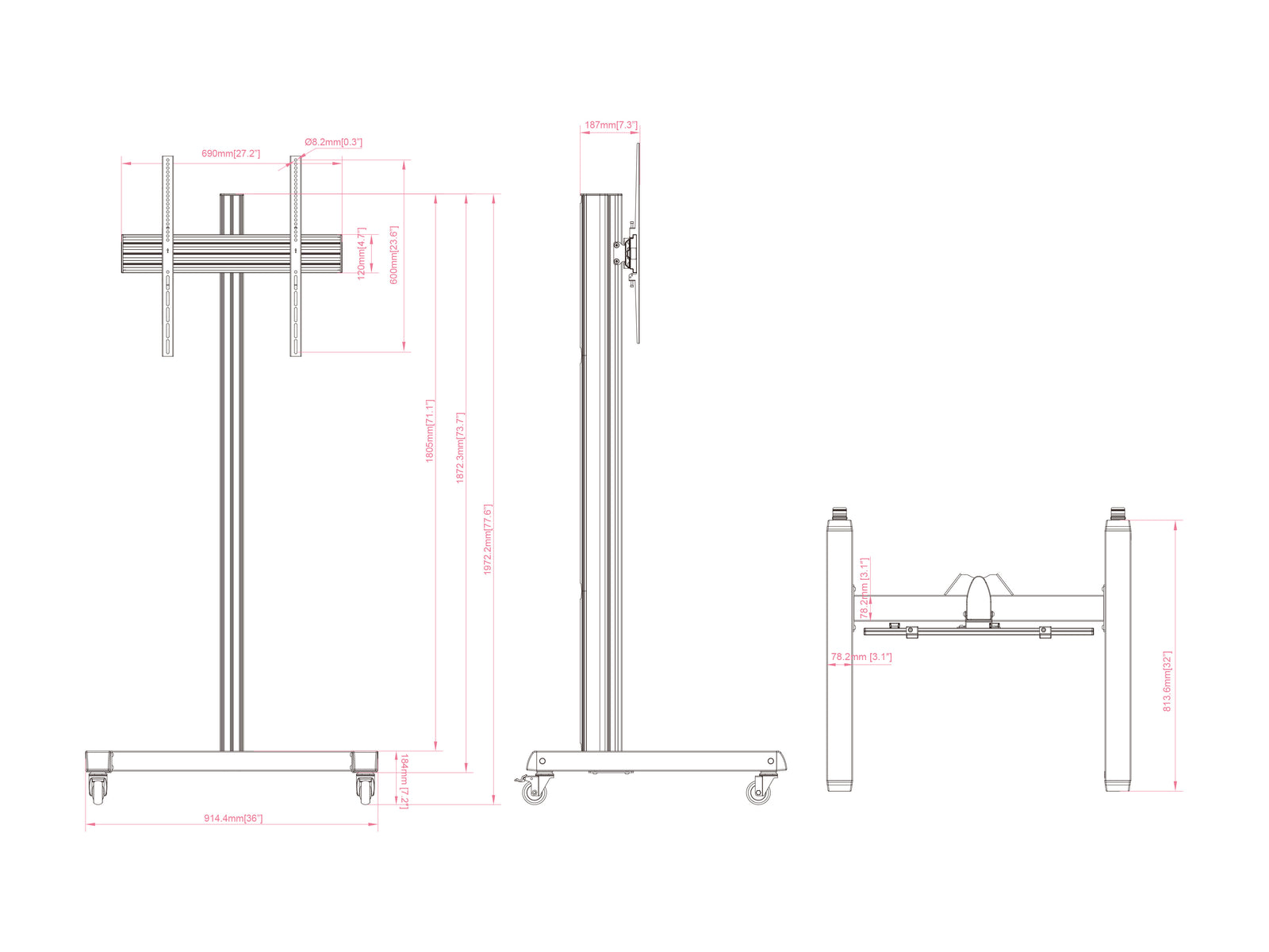 Multibrackets MBFS1U M Pro Floor Stand For 43"-75" Screens | 7350073738397 Floor Stand Multibrackets