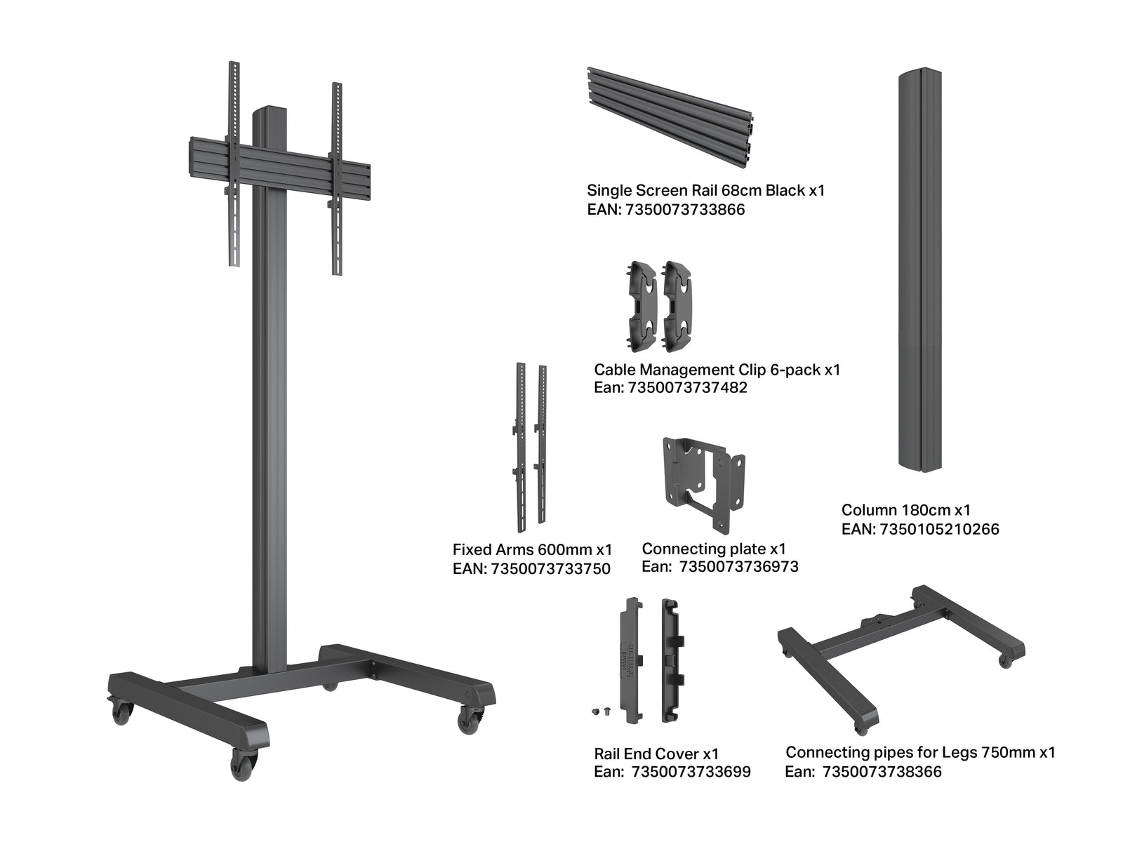 Multibrackets MBFS1U M Pro Floor Stand For 43"-75" Screens | 7350073738397 Floor Stand Multibrackets
