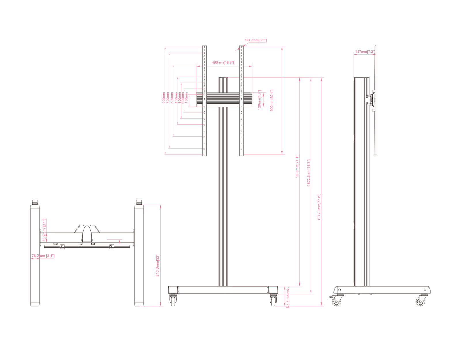Multibrackets MBFS1U M Pro Floor Stand For 65"-100" Screens | 7350105219474 Floor Stand Multibrackets