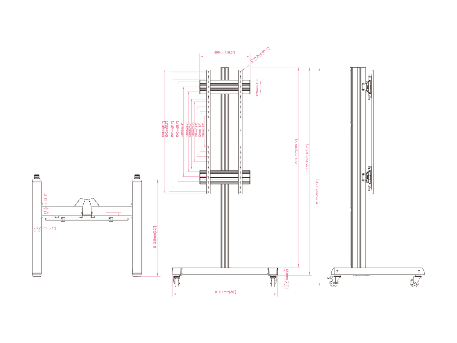 Multibrackets MBFS1U M Pro Floor Stand For 65"-100" Screens | 7350105219481 Floor Stand Multibrackets