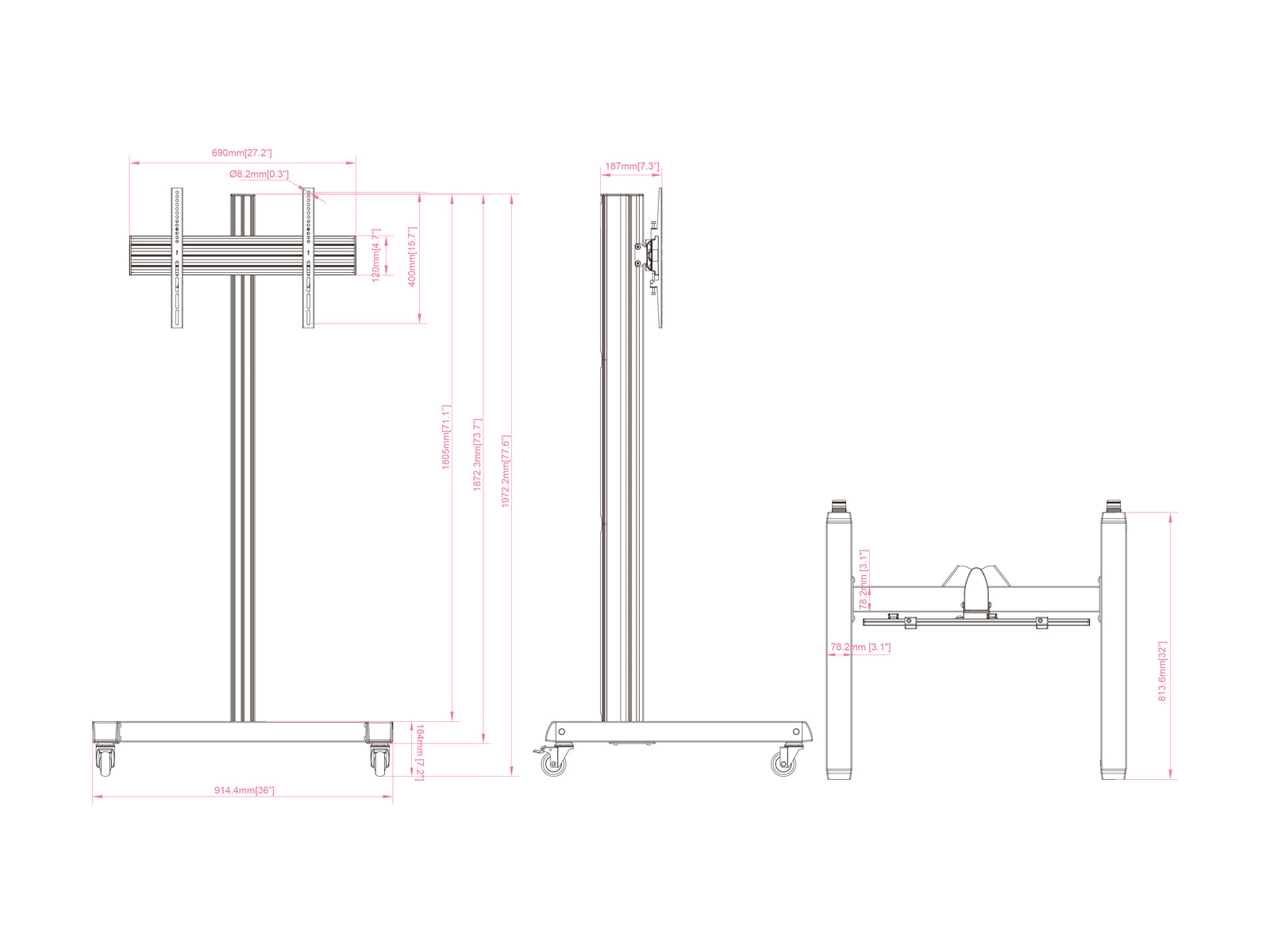 Multibrackets MBFS2U M Pro Dual-Screen Floor Stand For 55" Screens | 7350073738403 Floor Stand Multibrackets