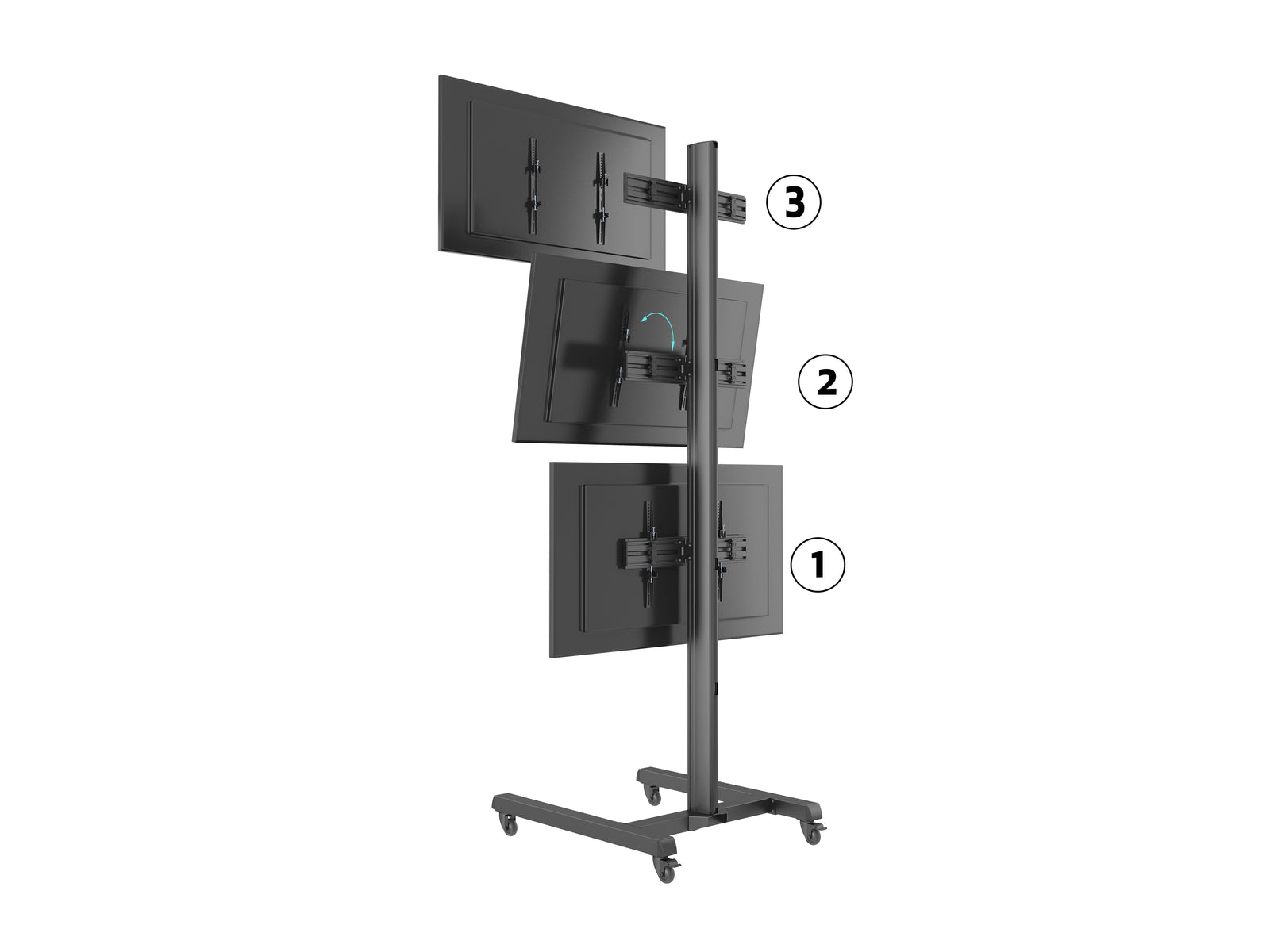 Multibrackets MBFS3U M Pro Triple-Screen Floor Stand For 55" Screens | 7350073738403 Floor Stand Multibrackets