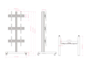 Multibrackets MBFS3U M Pro Triple-Screen Floor Stand For 55" Screens | 7350073738403 Floor Stand Multibrackets