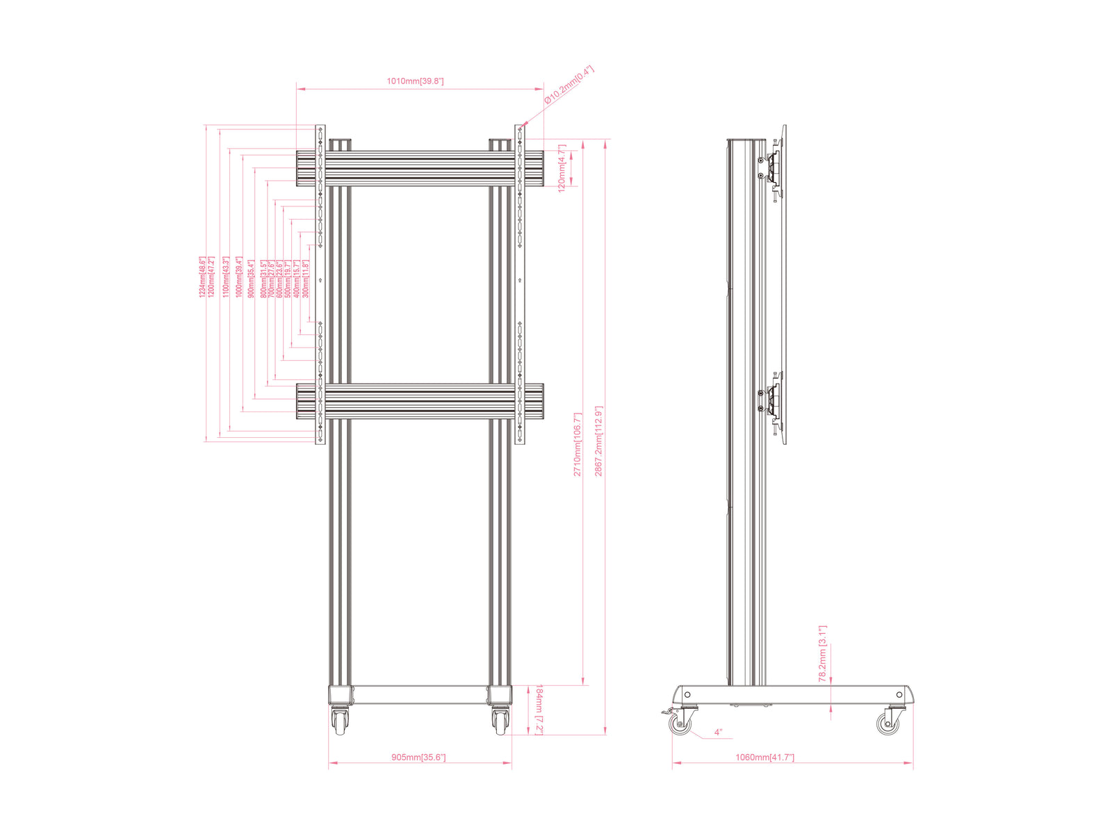 Multibrackets MBFSC1UW M Pro Floor Stand For 85"-115" Screens | 7340234812509