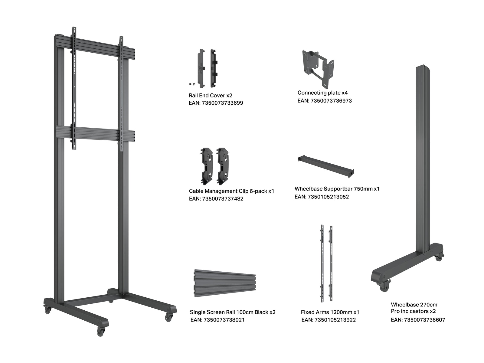 Multibrackets MBFSC1UW M Pro Floor Stand For 85"-115" Screens | 7340234812509