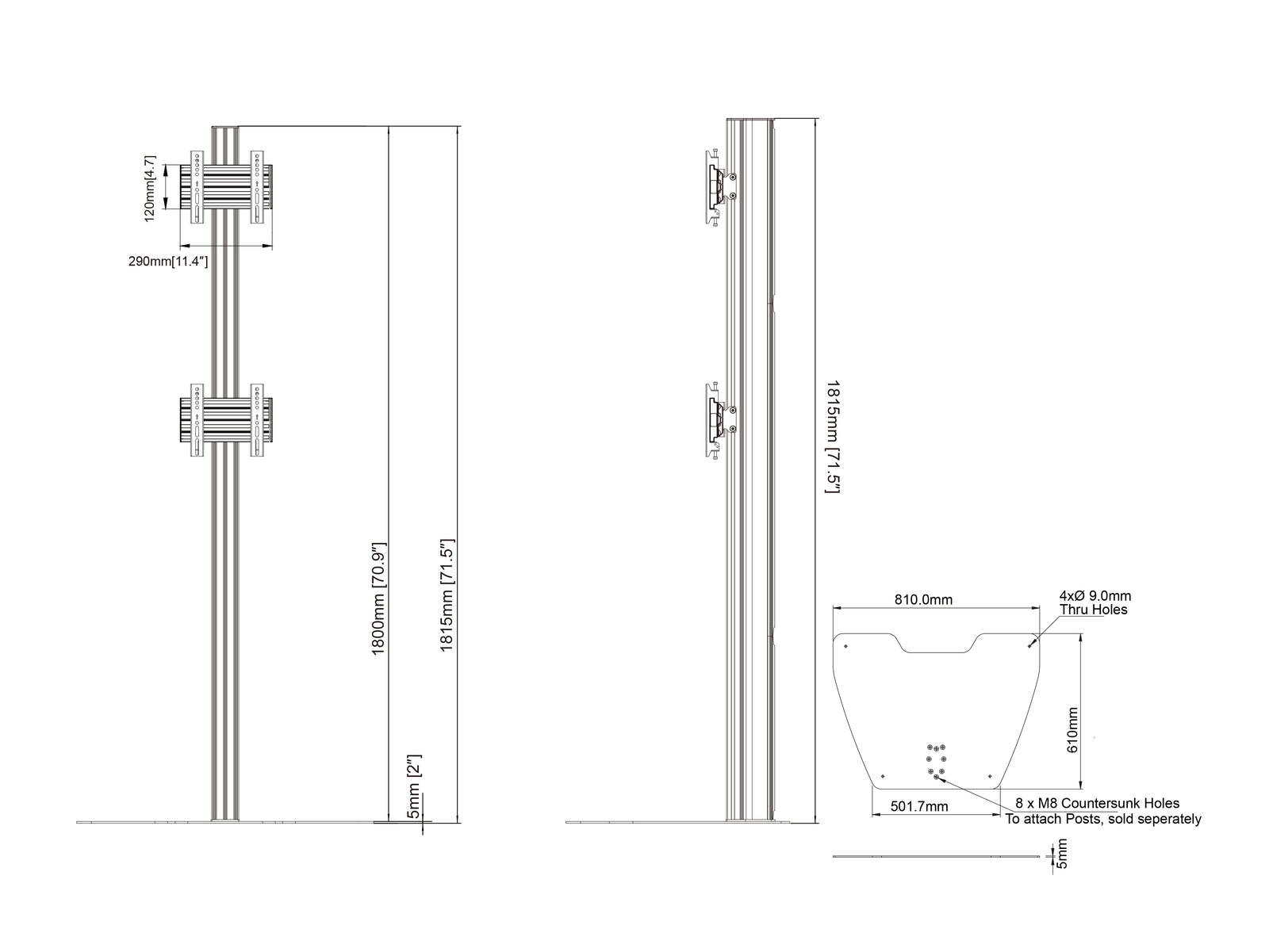 Multibrackets MBFSC2U M Pro 1.8m Floor Stand For 17"-50" Screens | 7340234813681 Floor Stand Multibrackets