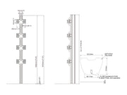 Multibrackets MBFSC4U M Pro 1.8m 4-Screen Floor Stand For 15"-32" Screens | 7340234810321 Floor Stand Multibrackets