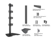 Multibrackets MBFSC4U M Pro 1.8m 4-Screen Floor Stand For 15"-32" Screens | 7340234810321 Floor Stand Multibrackets