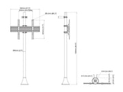 Multibrackets MBFW1U M Pro 1.5m Floor to Wall Mount For 40"-75" Screens | 7340234811519