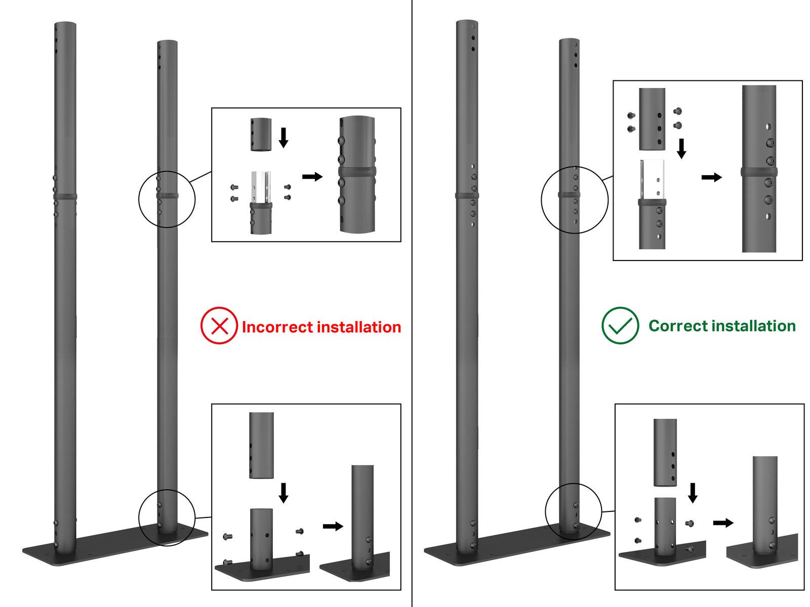 Multibrackets MBFW2P1UHD M Pro 3m Floorstand to Wall Mount For 75"-98" Screens | 7340234812042