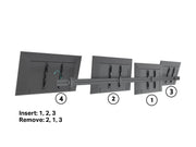 Multibrackets MBW4U M Pro 4-Screen Wall Mount – Black | 7350073730179 Wall Mount Bracket Multibrackets