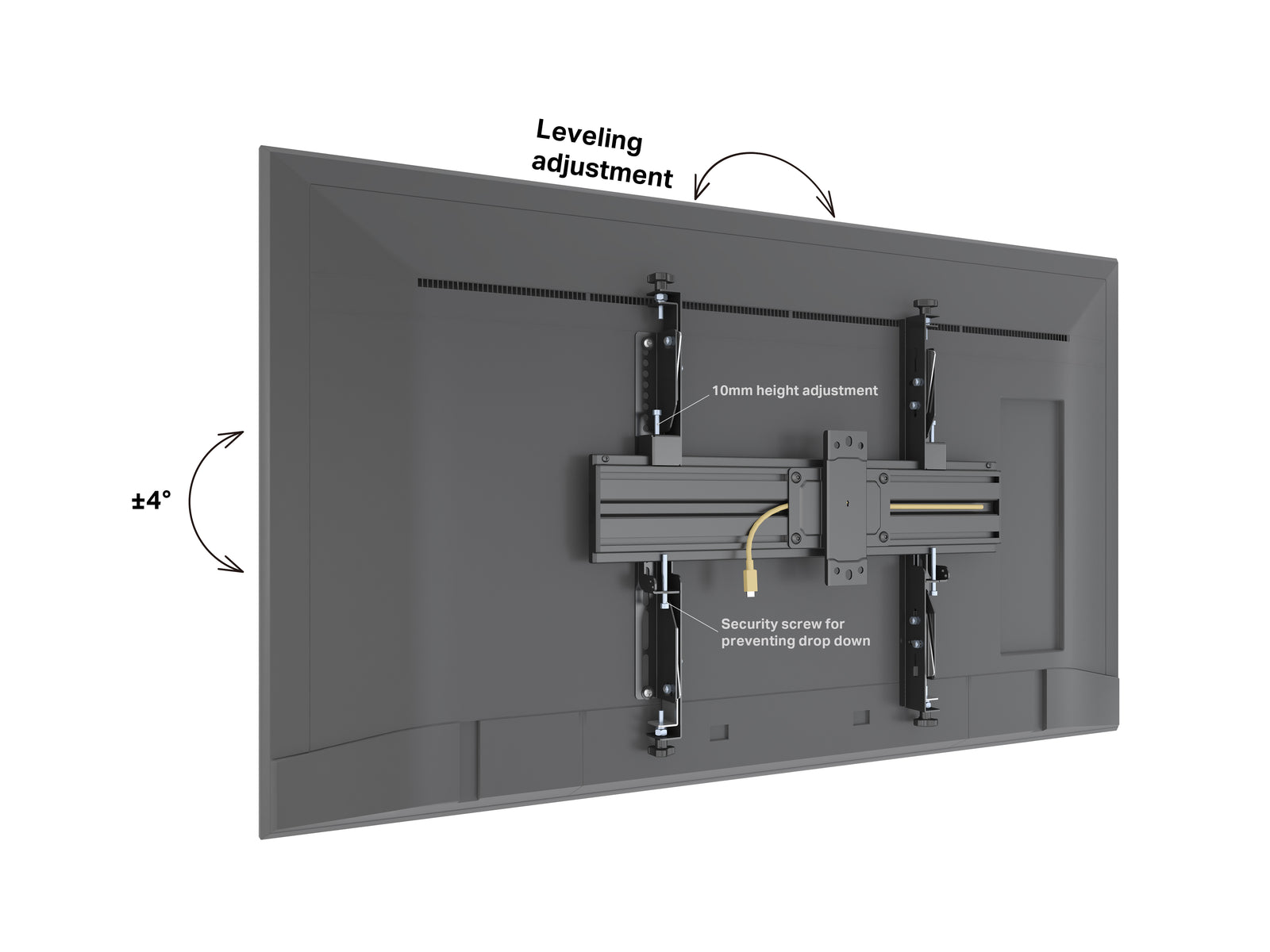 Multibrackets MBW5U M Pro 4-Screen Wall Mount – Black | 7350105219504 Wall Mount Bracket Multibrackets