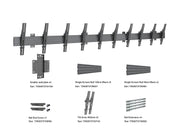 Multibrackets MBW5UP M Pro Tilt 5-Screen Portrait Wall Mount – Black | 7350105219160 Wall Mount Bracket Multibrackets
