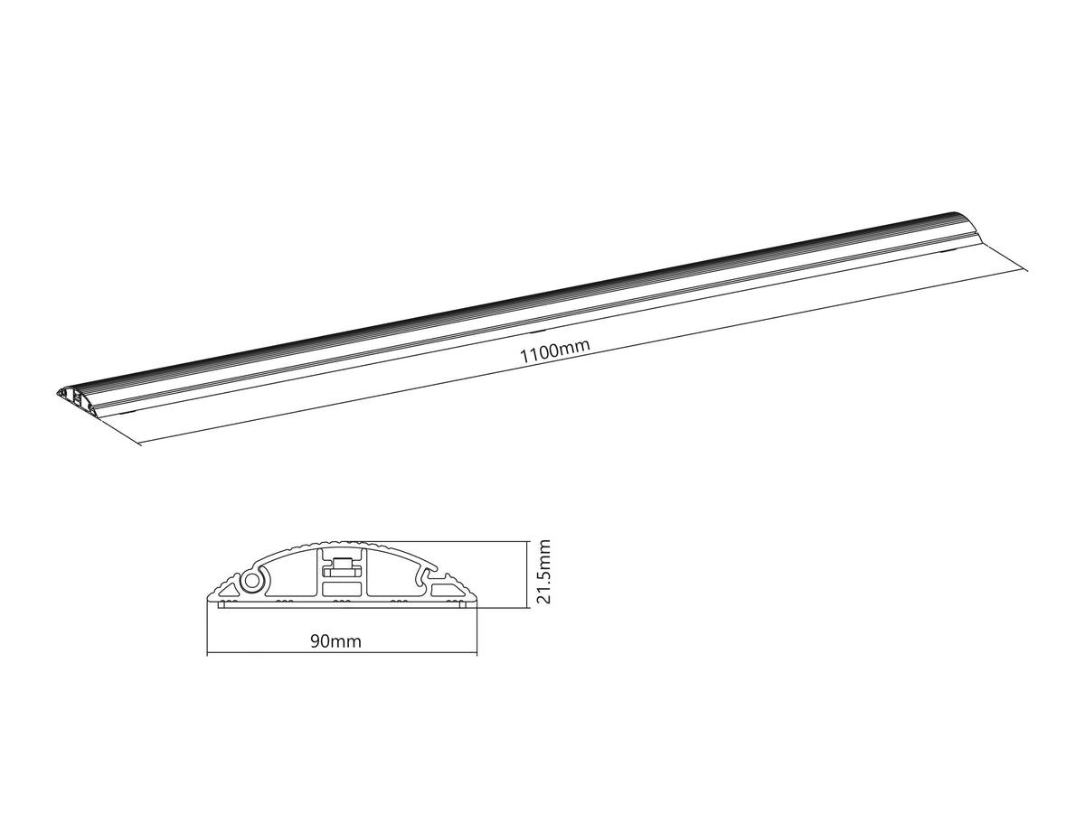 Multibrackets M Cable Cover Floor 1100mm 139mm - Aluminium | 7350105212192