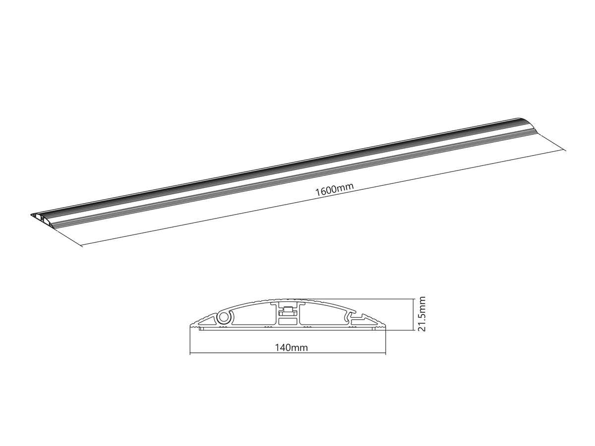 Multibrackets M Cable Cover Floor 1600mm 139mm - Aluminium | 7350105212208