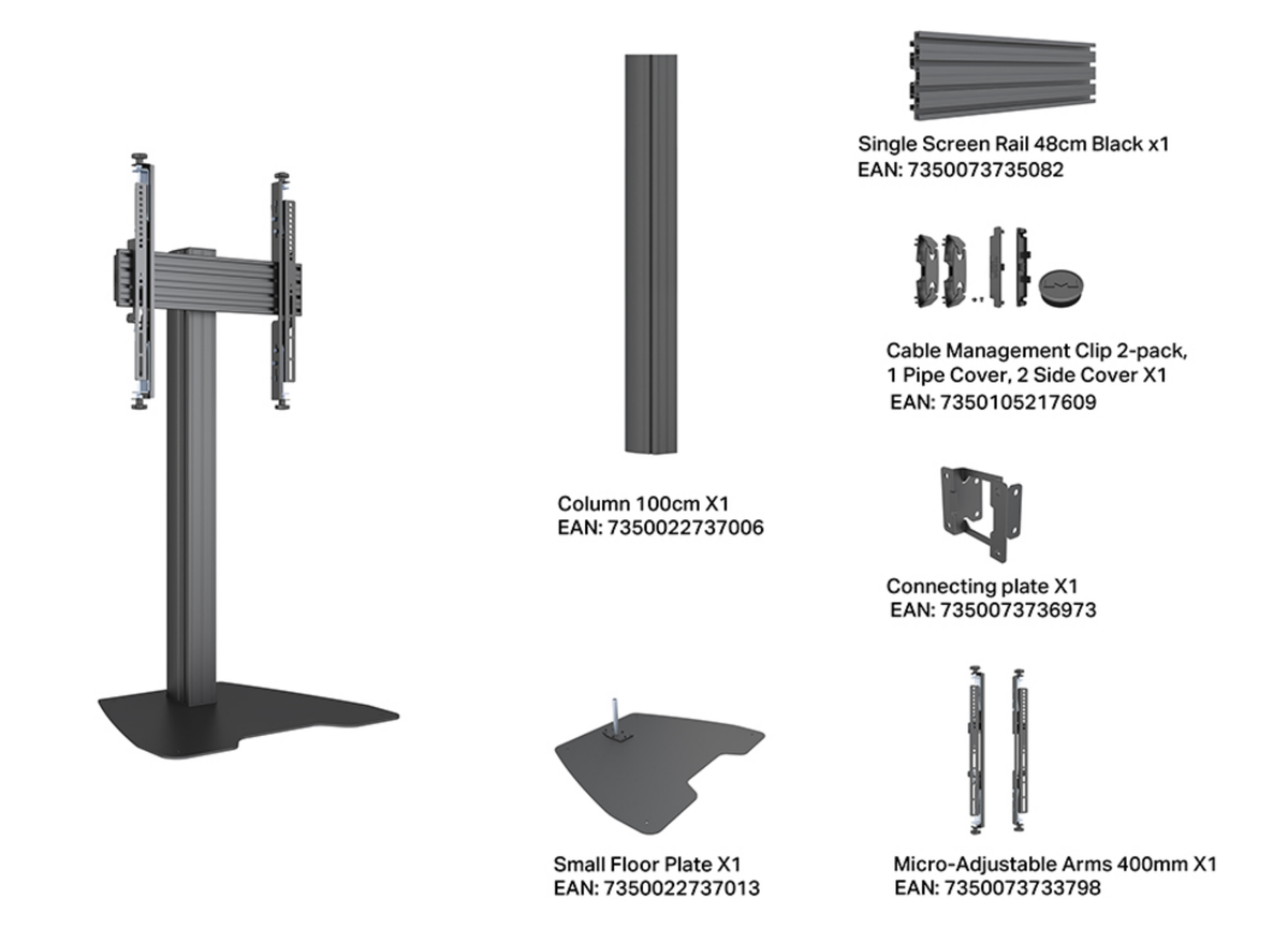 Multibrackets M Column Pro 100 Digital Signage Floor Stand - VESA 400x400 | 7340234816712 Floor Stand Multibrackets