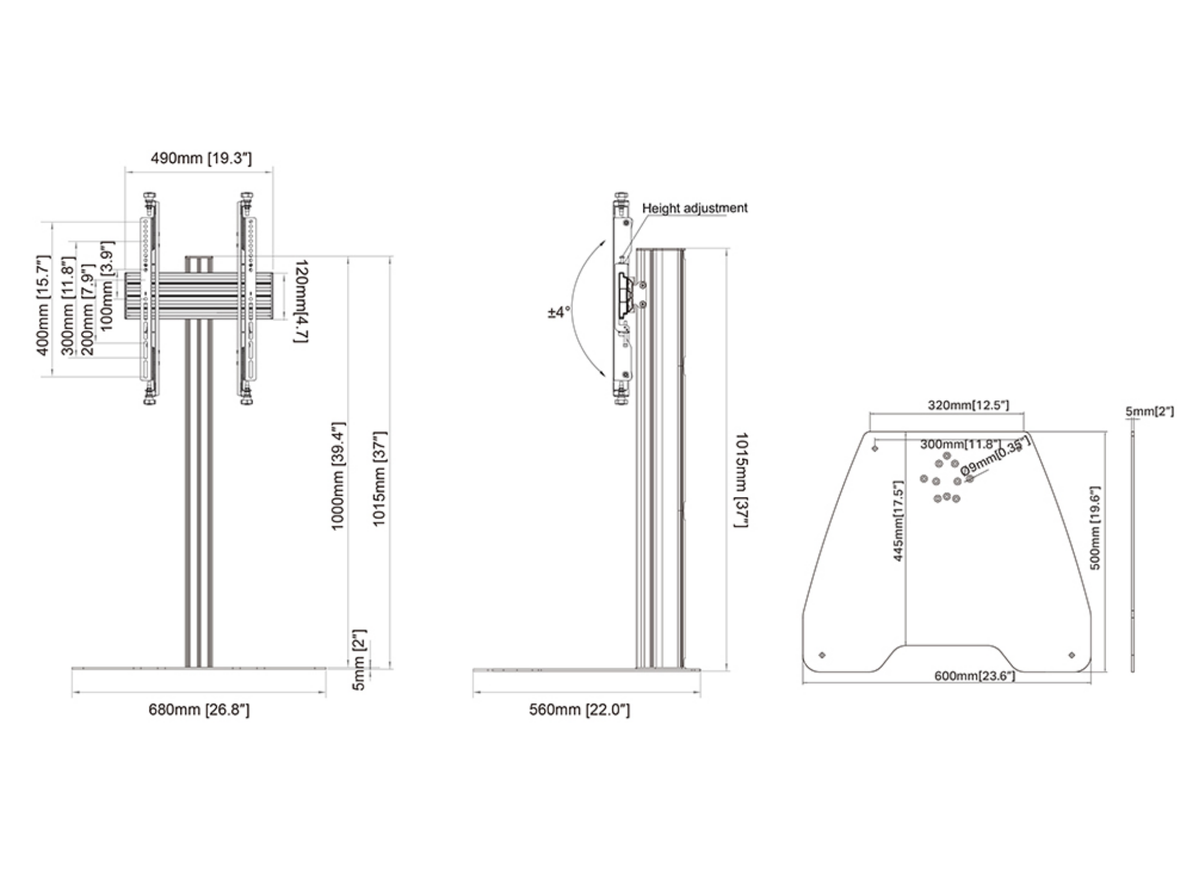 Multibrackets M Column Pro 100 Digital Signage Floor Stand - VESA 400x400 | 7340234816712 Floor Stand Multibrackets