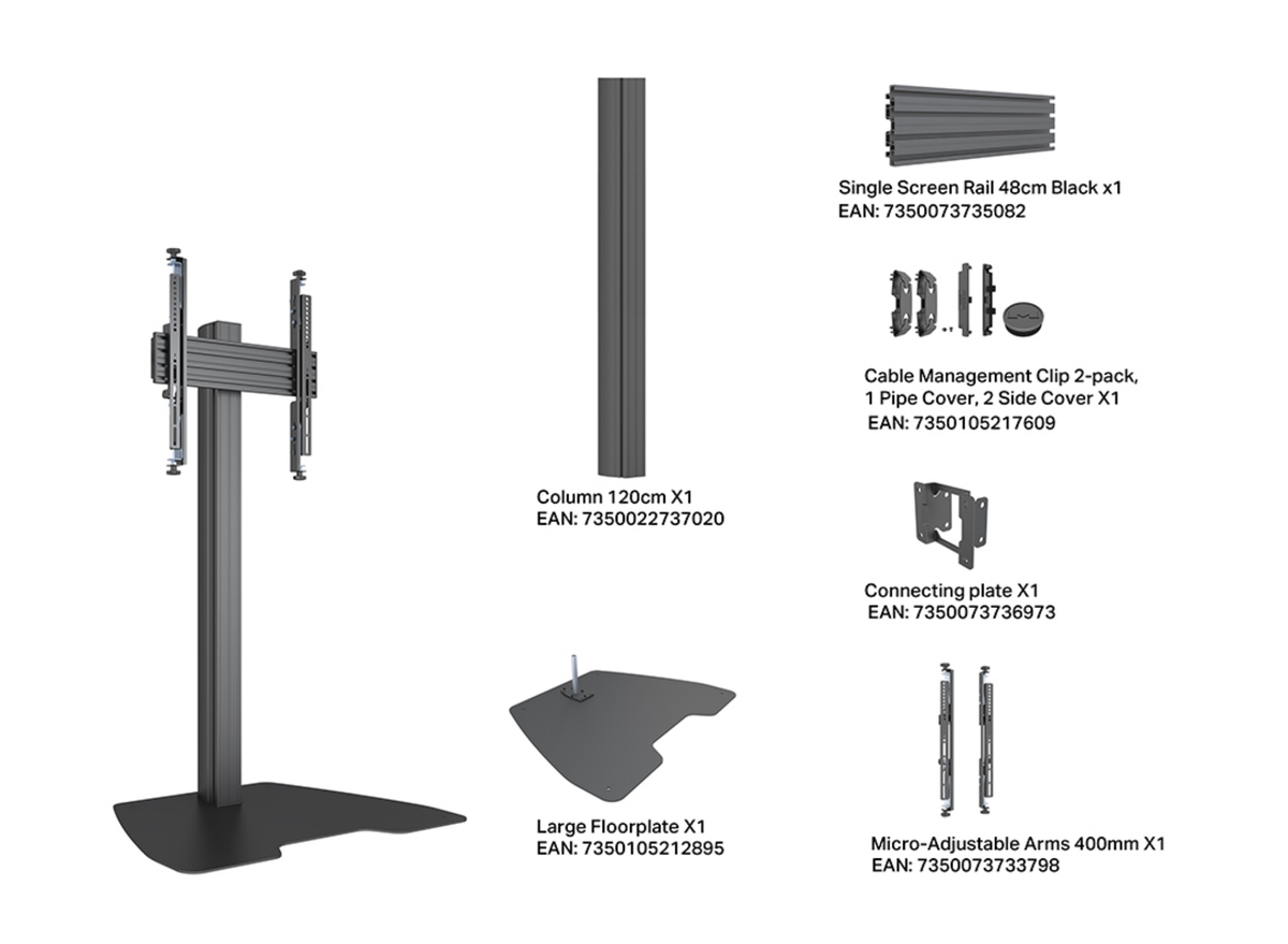 Multibrackets M Column Pro 120 Digital Signage Floor Stand - VESA 400x400 | 7340234816729 Floor Stand Multibrackets