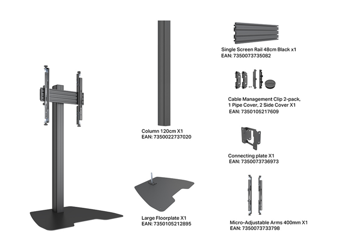 Multibrackets M Column Pro 120 Digital Signage Floor Stand - VESA 400x400 | 7340234816729 Floor Stand Multibrackets