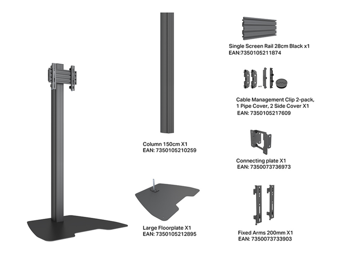 Multibrackets M Column Pro 150 Digital Signage Floor Stand - VESA 200x200 | 7340234816705 Floor Stand Multibrackets
