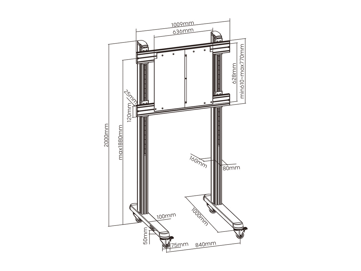 Multibrackets M Counterbalanced Mobile Floor Stand for 55"-110" Screens | 7350105214233