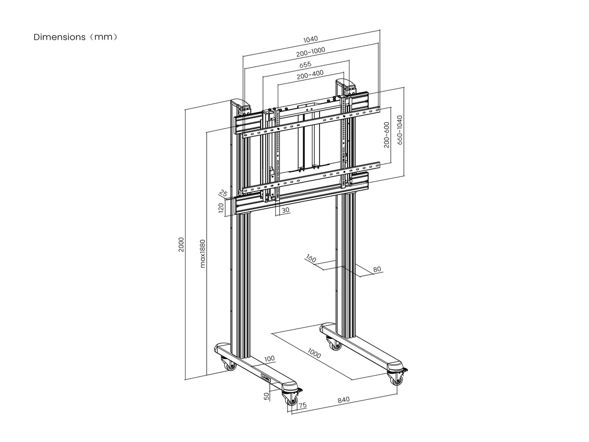 Multibrackets M Counterbalanced Mobile Floor Stand for 55"-86" Screens | 7350105217326
