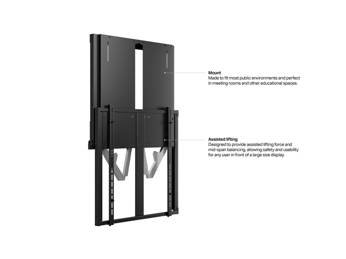Multibrackets M Counterbalanced Wall Mount for 37"-65" Screens – Black | 7350105210228 Wall Mount Bracket Multibrackets