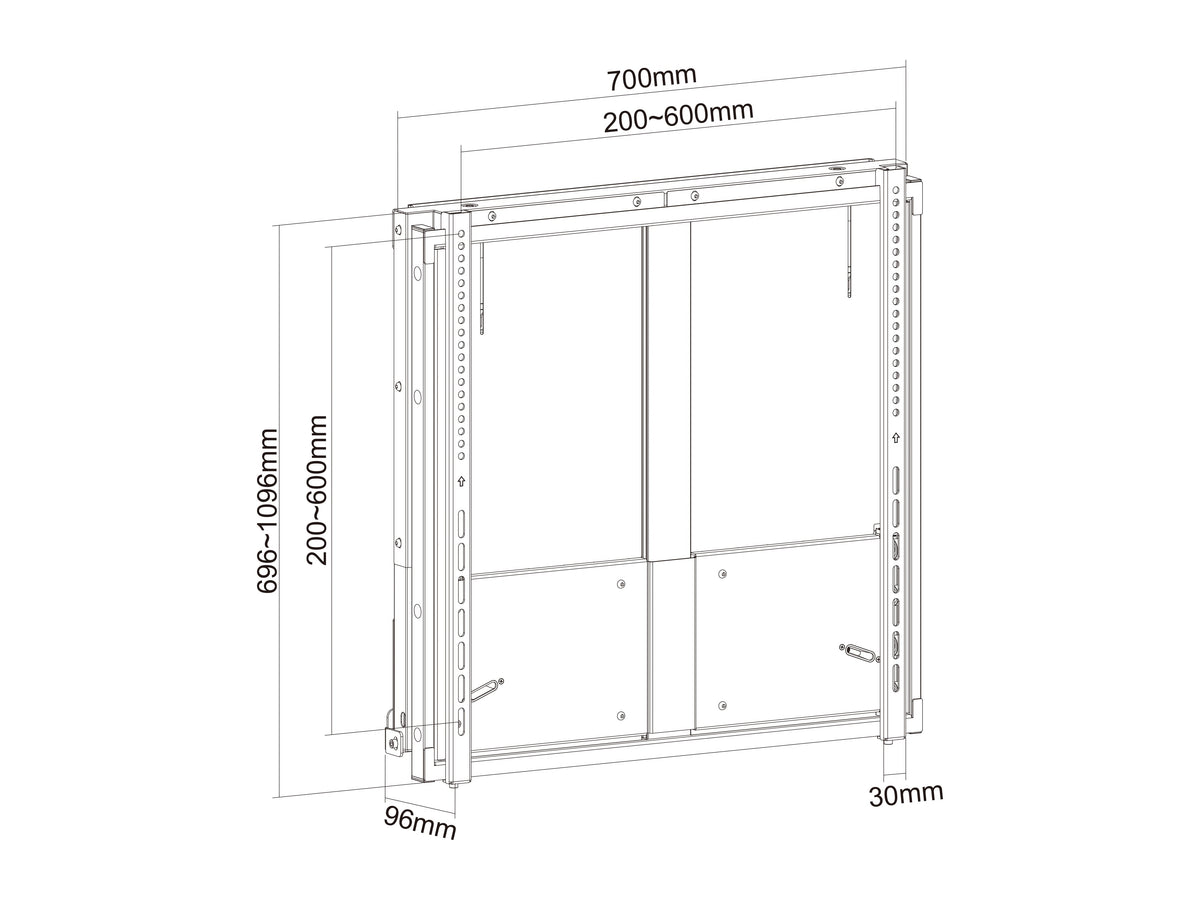 Multibrackets M Counterbalanced Wall Mount for 55"-86" Screens – Black | 7350073737765 Wall Mount Bracket Multibrackets