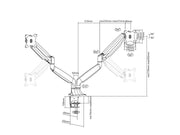 Multibrackets M Deskmount Gas Spring Dual Monitor Arm for 15"–27" Monitors | 7350073737086