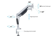 Multibrackets M Deskmount Gas Spring Dual Monitor Arm for 15"–27" Monitors | 7350073737086