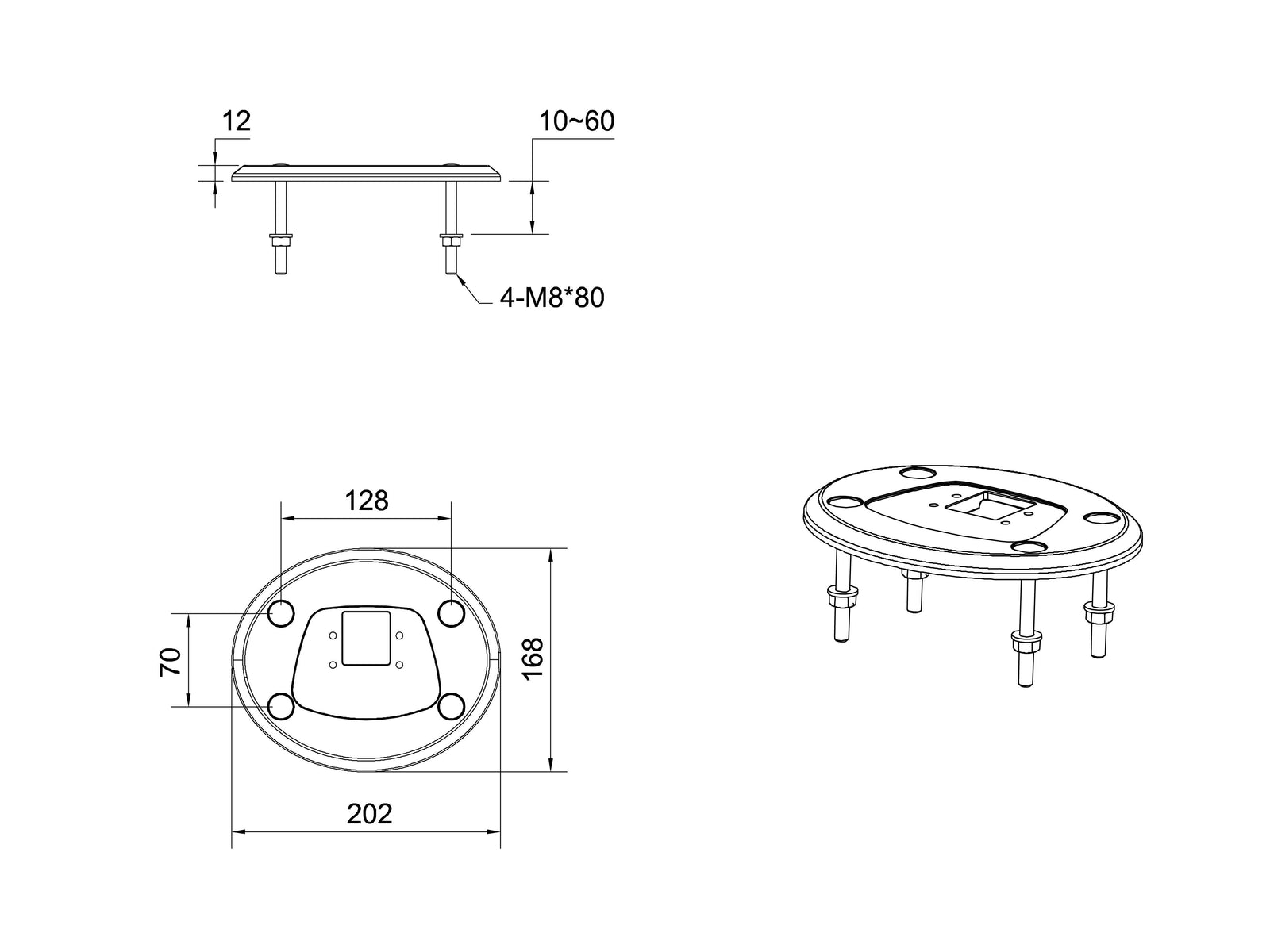 Multibrackets M Deskmount HD Grommet Base for Dual 32"-50" Monitors Up to 24kg | 7350105210563 Mount Accessories Multibrackets
