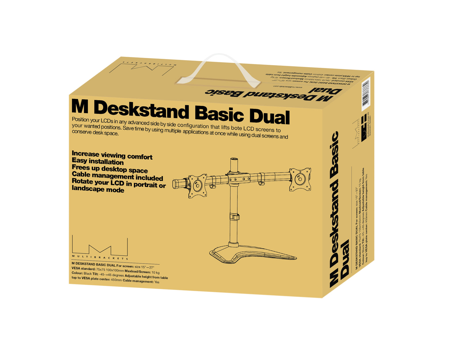 Multibrackets M Deskstand Basic Dual Monitor Stand for 15"–27" Monitors | 7350073733330