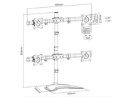 Multibrackets M Deskstand Basic Quad Monitor Stand for 15"–27" Monitors | 7350073733347