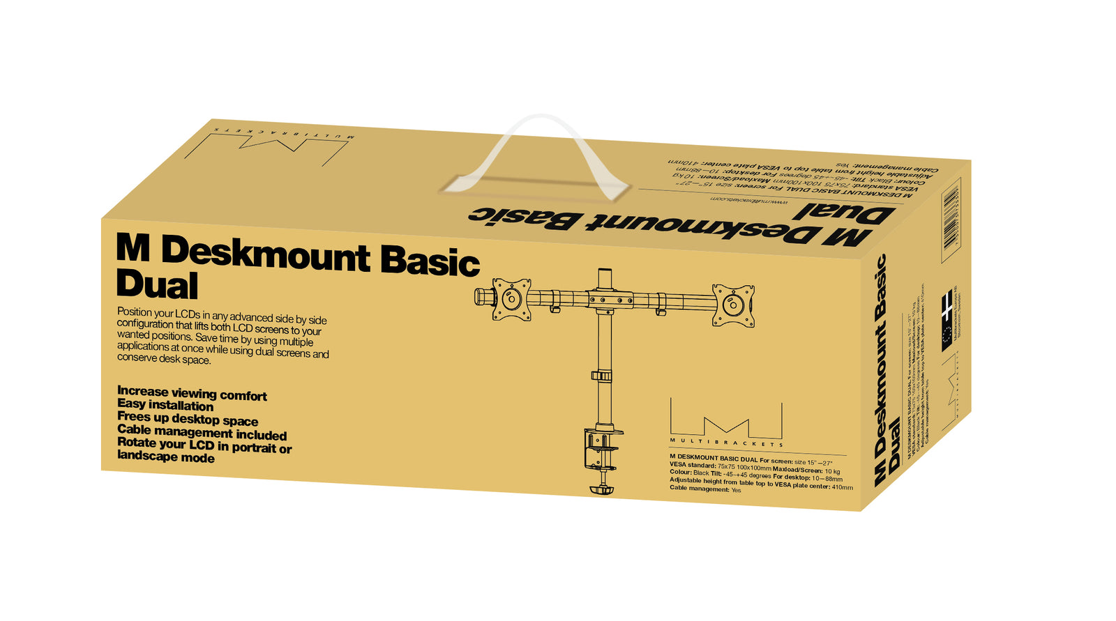 Multibrackets M Desktopmount Basic Dual Monitor Mount for 15"–27" Monitors | 7350073733309