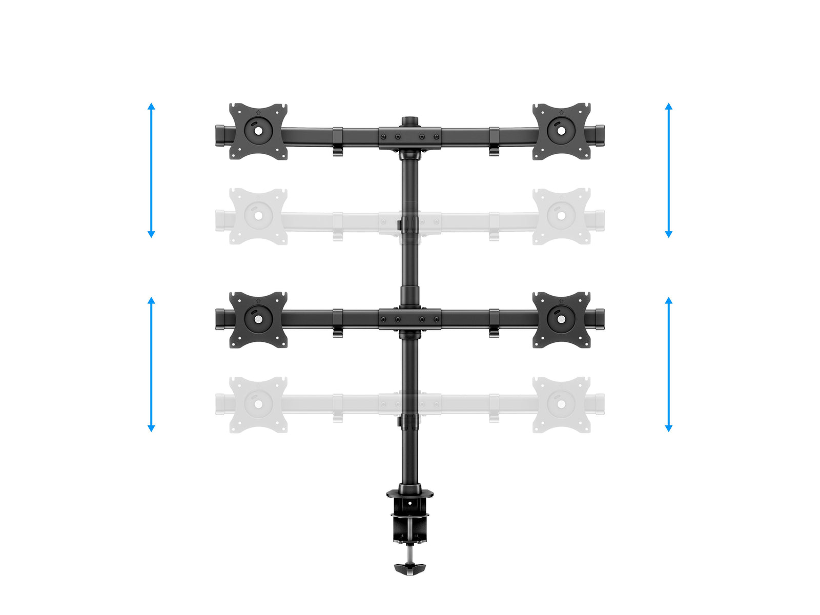 Multibrackets M Desktopmount Basic Quad Monitor Mount for 15"–27" Monitors | 7350073733316