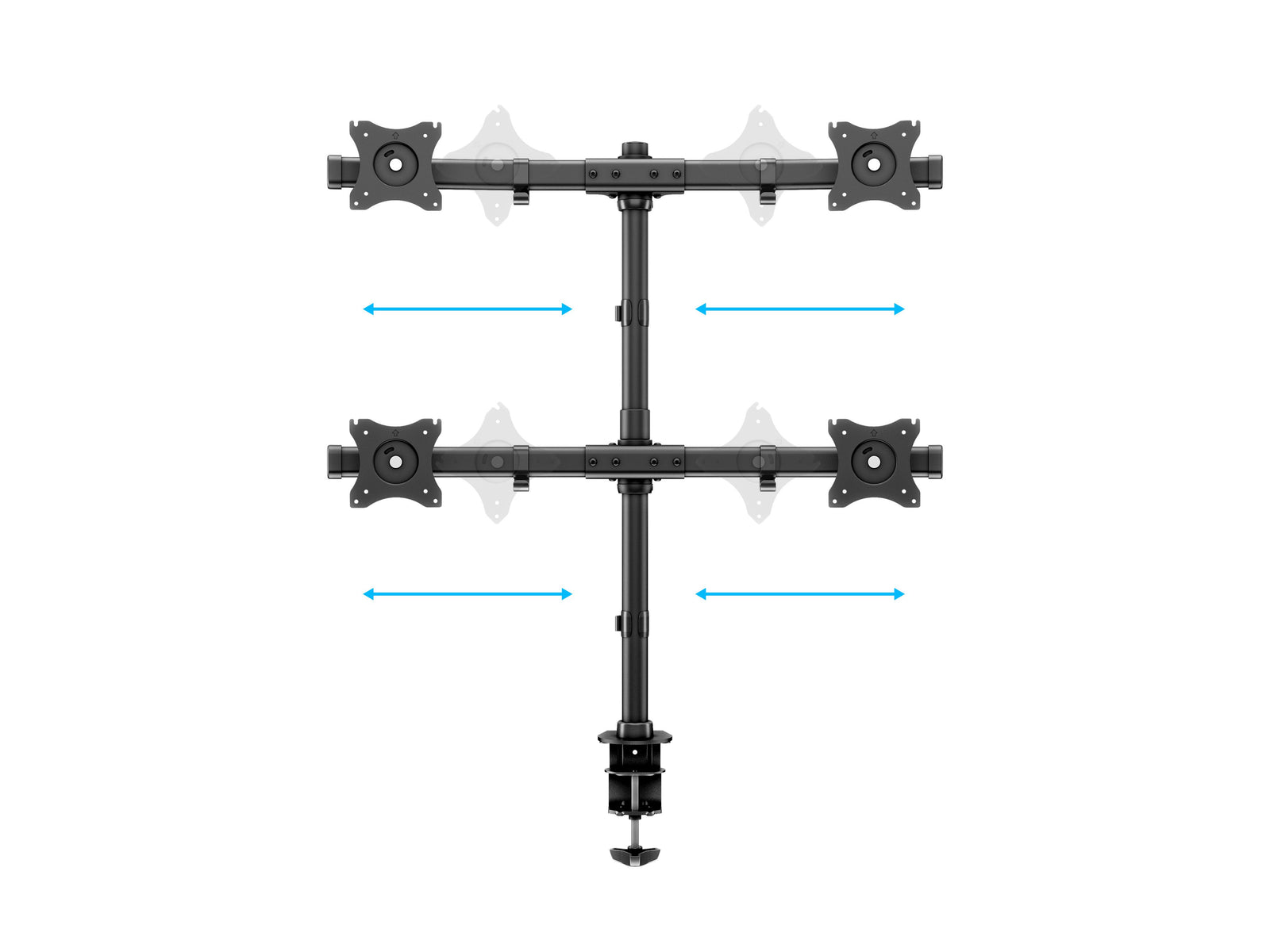 Multibrackets M Desktopmount Basic Quad Monitor Mount for 15"–27" Monitors | 7350073733316