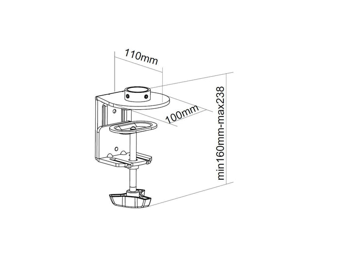 Multibrackets M Desktopmount Heavy Duty Double Desk Clamp for Up to 6 Monitors | 7350073735440 Mount Accessories Multibrackets