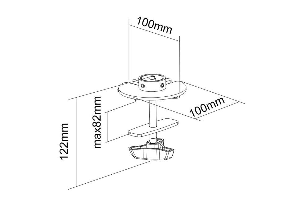 Multibrackets M Desktopmount Heavy Duty Grommet Base for Up to 4 Monitors | 7350073733408 Mount Accessories Multibrackets