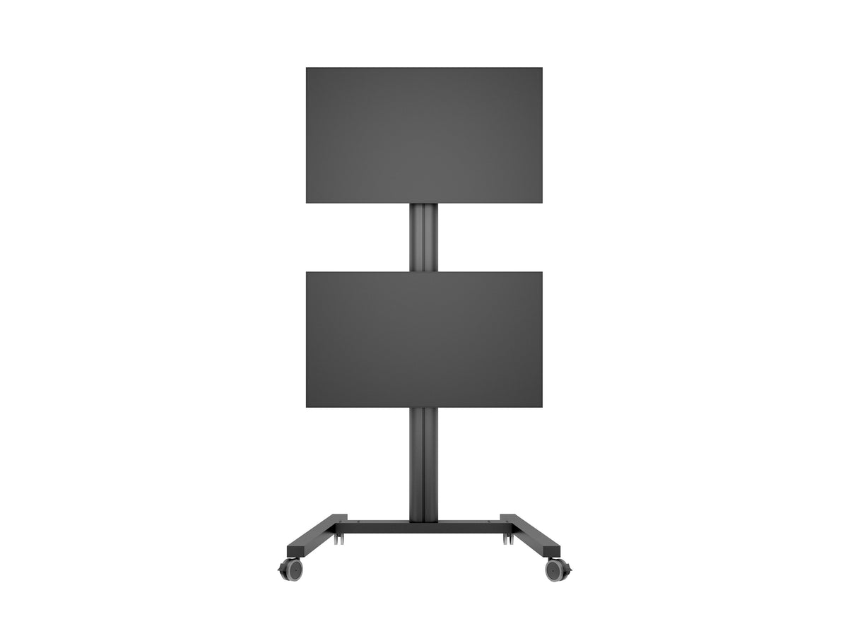 Multibrackets M Display Stand 180 Dual Vertical Black Mobile Floor Stand for Two 32"–55" Screens | 7350105212215