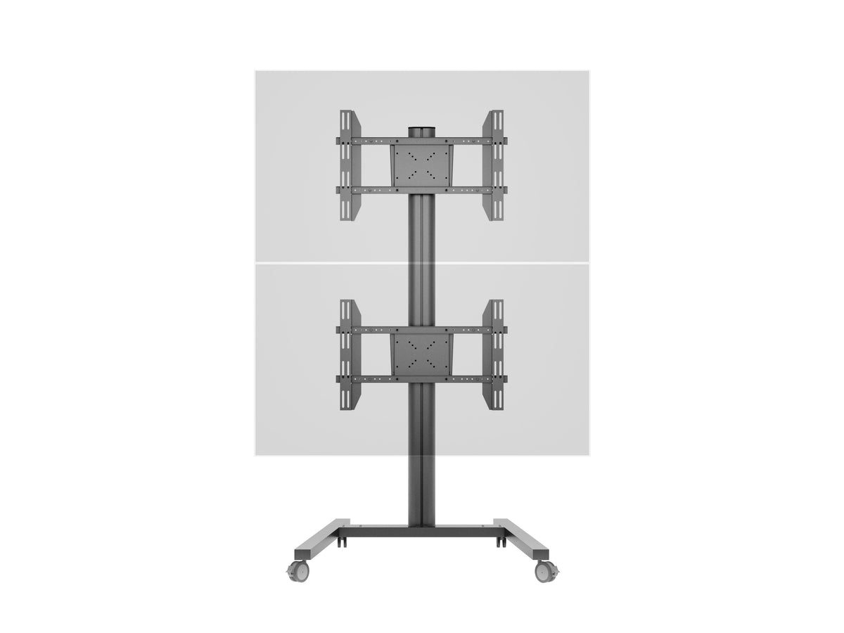 Multibrackets M Display Stand 180 Dual Vertical Black Mobile Floor Stand for Two 32"–55" Screens | 7350105212215