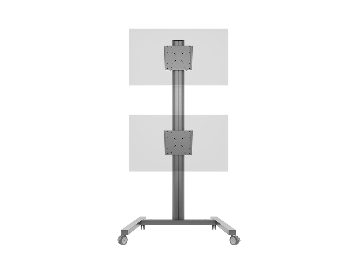Multibrackets M Display Stand 180 Dual Vertical Black Mobile Floor Stand for Two 32"–55" Screens | 7350105212215