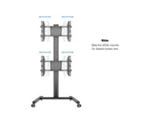 Multibrackets M Display Stand 180 Dual Vertical Black Mobile Floor Stand for Two 32"–55" Screens | 7350105212215