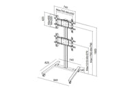 Multibrackets M Display Stand 180 Dual Vertical Black Mobile Floor Stand for Two 32"–55" Screens | 7350105212215