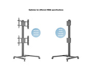 Multibrackets M Display Stand 180 Dual Vertical Black Mobile Floor Stand for Two 32"–55" Screens | 7350105212215