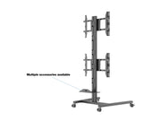 Multibrackets M Display Stand 180 Dual Vertical Black Mobile Floor Stand for Two 32"–55" Screens | 7350105212215