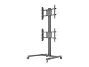 Multibrackets M Display Stand 180 Dual Vertical Black Mobile Floor Stand for Two 32"–55" Screens | 7350105212215