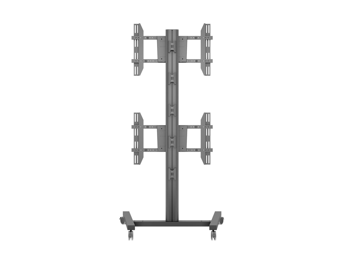 Multibrackets M Display Stand 180 Dual Vertical Black Mobile Floor Stand for Two 32"–55" Screens | 7350105212215